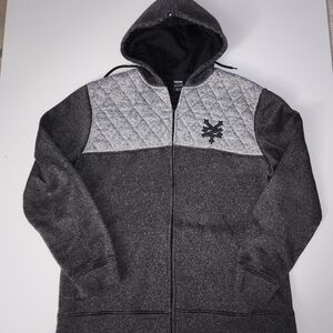 Men's Gray Quilted Hoodie Sweater